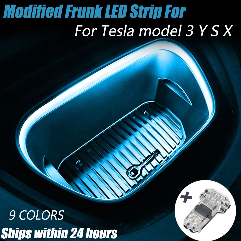 LED Car Front Trunk Light Strip Easy Install Modified Lighting for Tesla Model 3 Y S X 5M Waterproof Neon Lamp Front Trunk LED