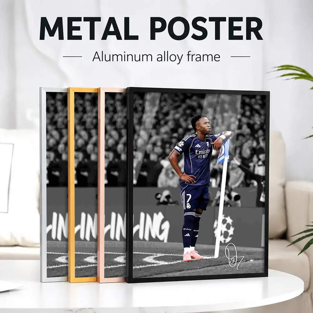 Vini. Jr Trending Framed Metal Print Customized Photo Energetic Graphic Style Wall Art For Bedroom And Office Sports Fan Gift