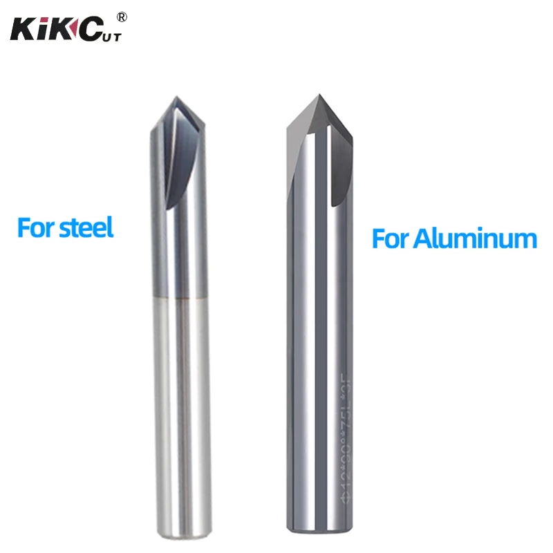 Tungsten Carbide 55 Degree For Steel And Aluminum Alloys CNC Machine Tool with 3 Flute Chamfering Cutter