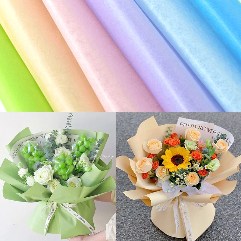 10 แผ่น 50*65 ซม.ดอกไม้ห่อกระดาษช่อดอกไม้ซับกระดาษสําหรับ Florist งานแต่งงานวันเกิดวันวาเลนไทน์ของขวัญบรรจุตกแต่ง