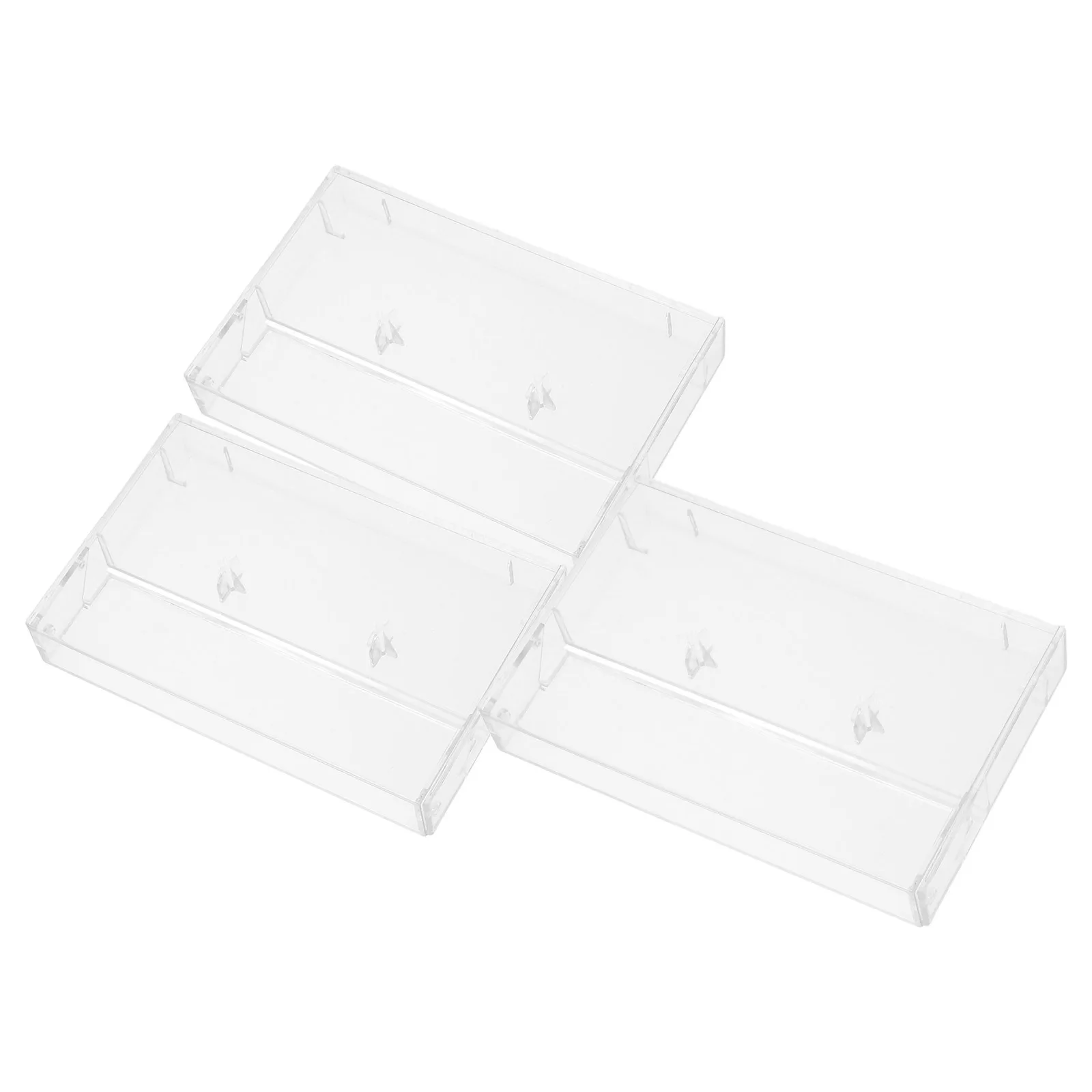 

3pcs Cassette Tape Storage Durable Plastic Compact Empty Box Transparent Holder Secure Fit Scratch Resistant Audio Case
