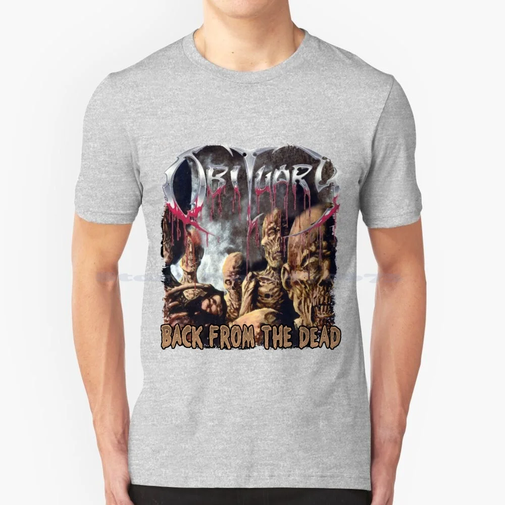 Obituary T Shirt 100% Cotton Tee Obituary Back From The Dead Death Metal Grindcore Band Blood Cannibal Corpse Disc Cover Art