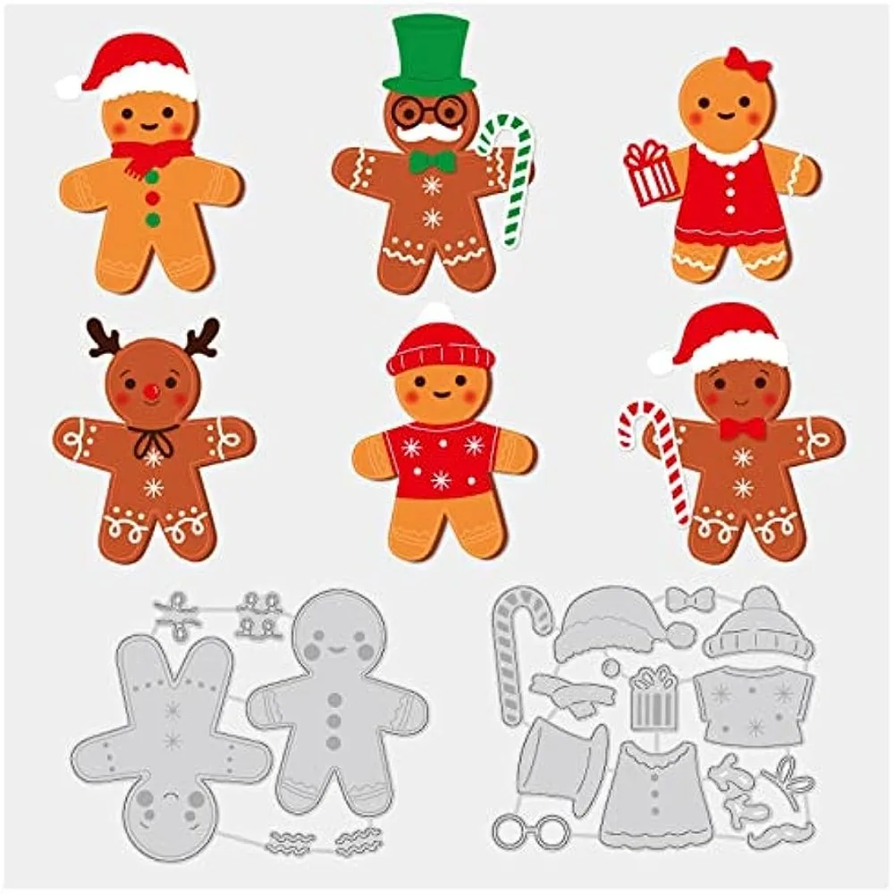 Gingerbread Man Metal Die Cuts, Carbon Steel Die Cut Embossing for Scrapbooking Card Making Thickness: 0.8mm