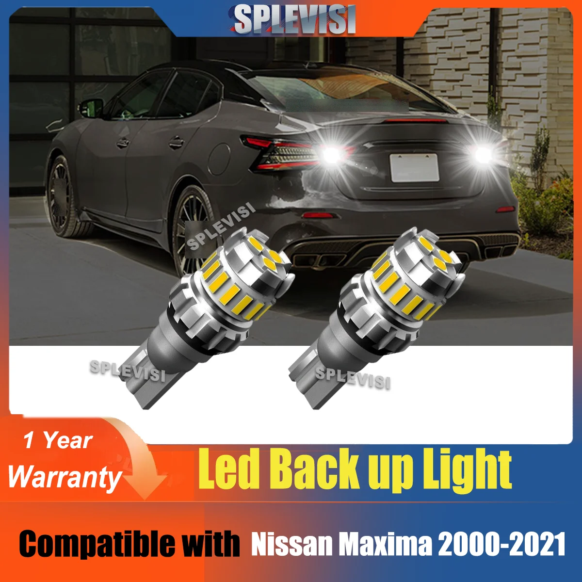 

2xT15 DC12V Reverse Bulb Lijht For Nissan Maxima 2000 2001 2002 2003 2004 2005 2006 2007 2008 2009 2010 2011 2012 2013 2014-2021