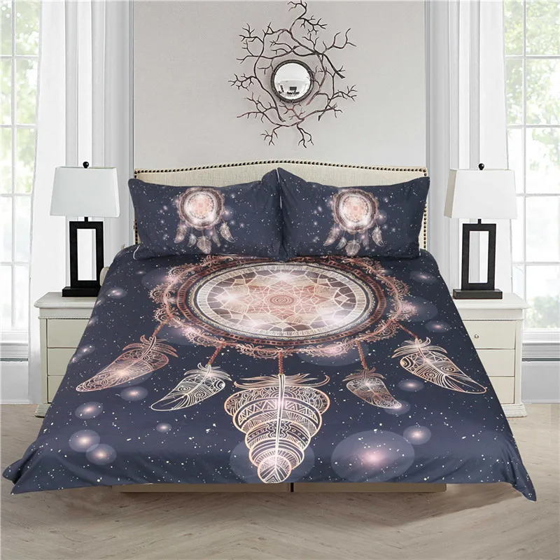 

Golden Abstract Symbols Boho Duvet Cover Set King Queen Full Twin Double Single Size Bed Linen Set