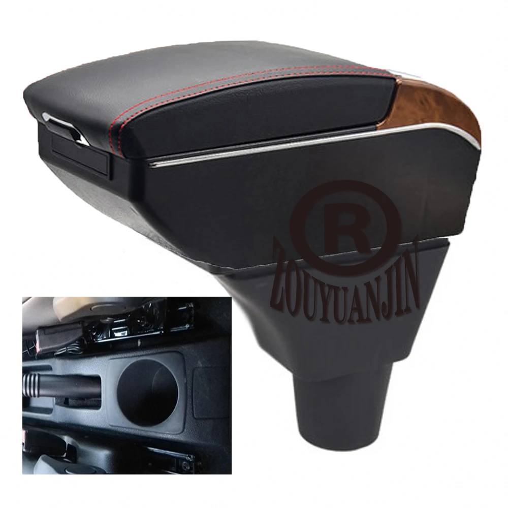 

For Renault Logan Armrest Box Elbow Rest Center Console Storage with Phone Charging USB Interface Cup Holder