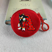 Sonics Kids Round Coin Purses Anime Game Printed Hedgehog Letter A-Z Wallets Children Mini Zipper Storage Bags Key Pouch Gift