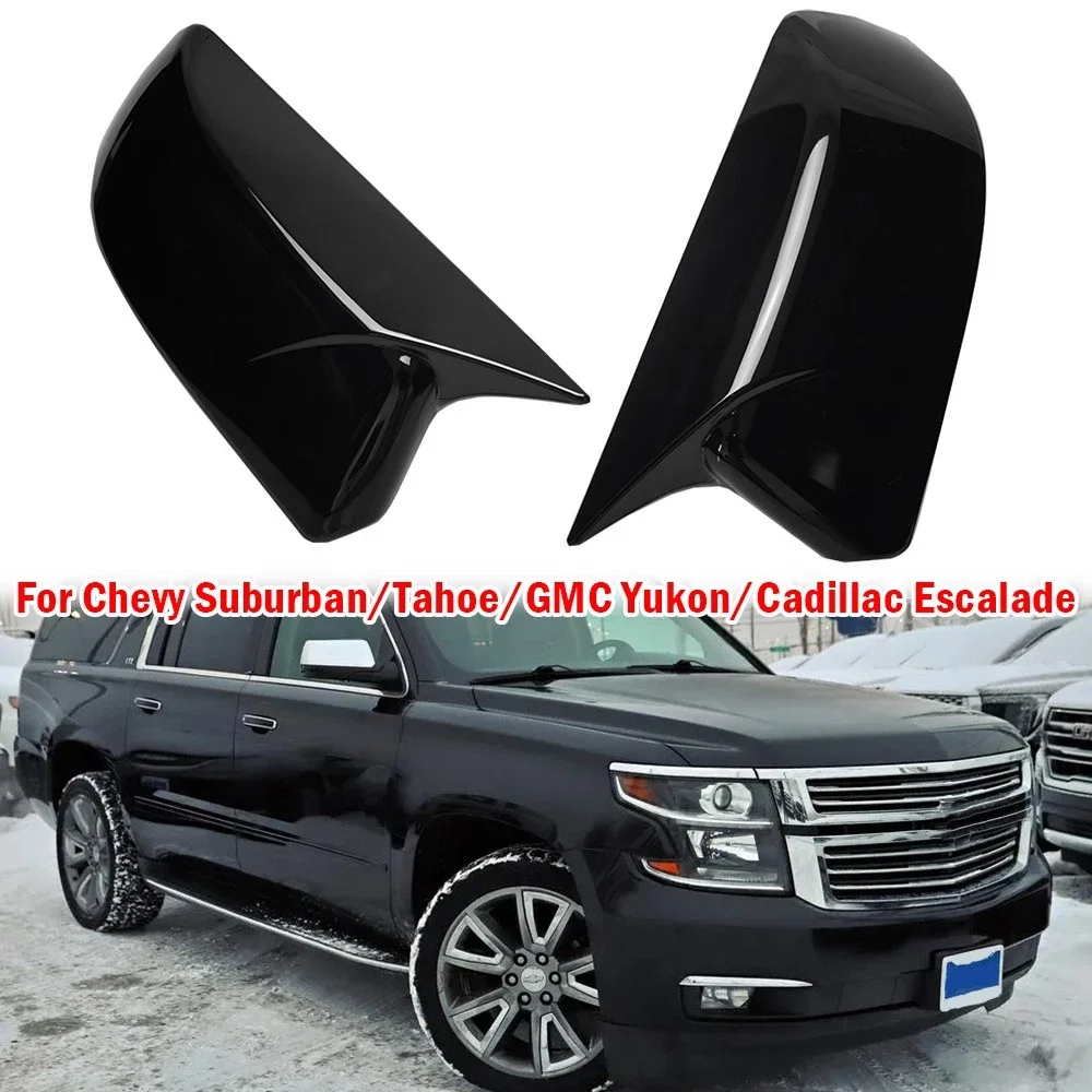For GMC Yukon 2015-2020 Chevrolet Tahoe Suburban Cadillac Escalade Car Sticker Rearview Side Mirror Cover Wing Cap Exterior Case