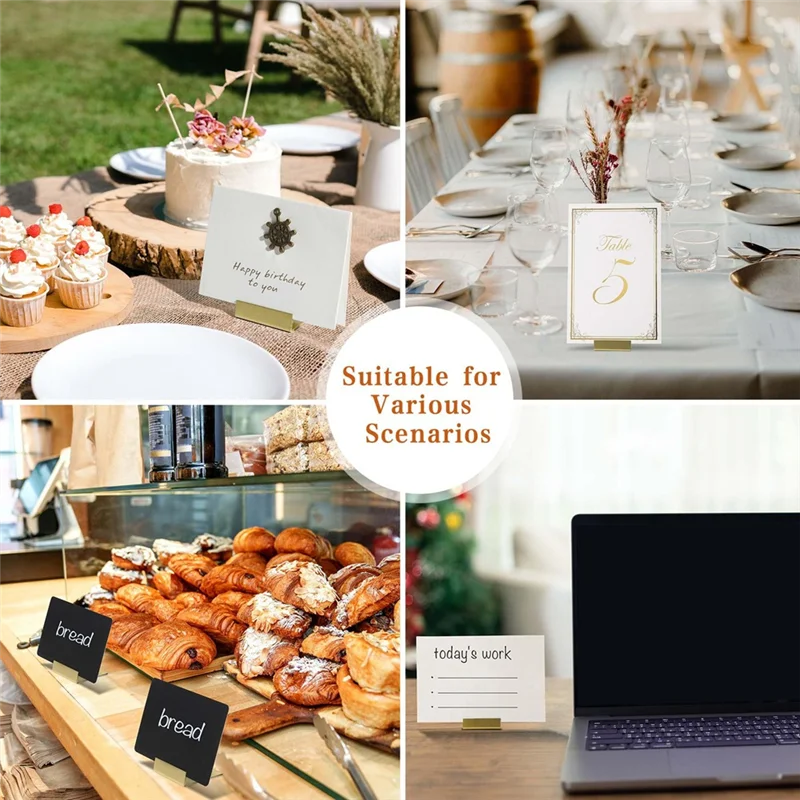 

AU61-Gold Table Number Holders,20 Pack Metal Place Card Stands & Picture Holders - Ideal For Weddingsand Parties