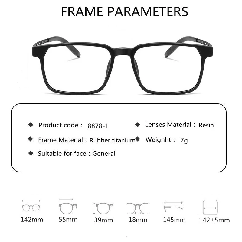 2025 Reines Titan Lesebrille Männer Frauen TR90 Anti-Blue Ray Vollformat Computerbrille Dioptrien +1,0 +4,0 – Detail 5