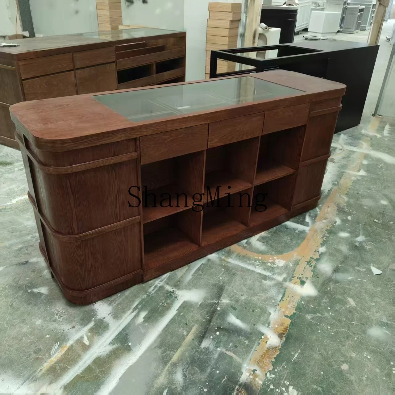 ZYY Commercial Cashier Reception Desk Clothing Store Counter Table Store Display Nakajima Water Station