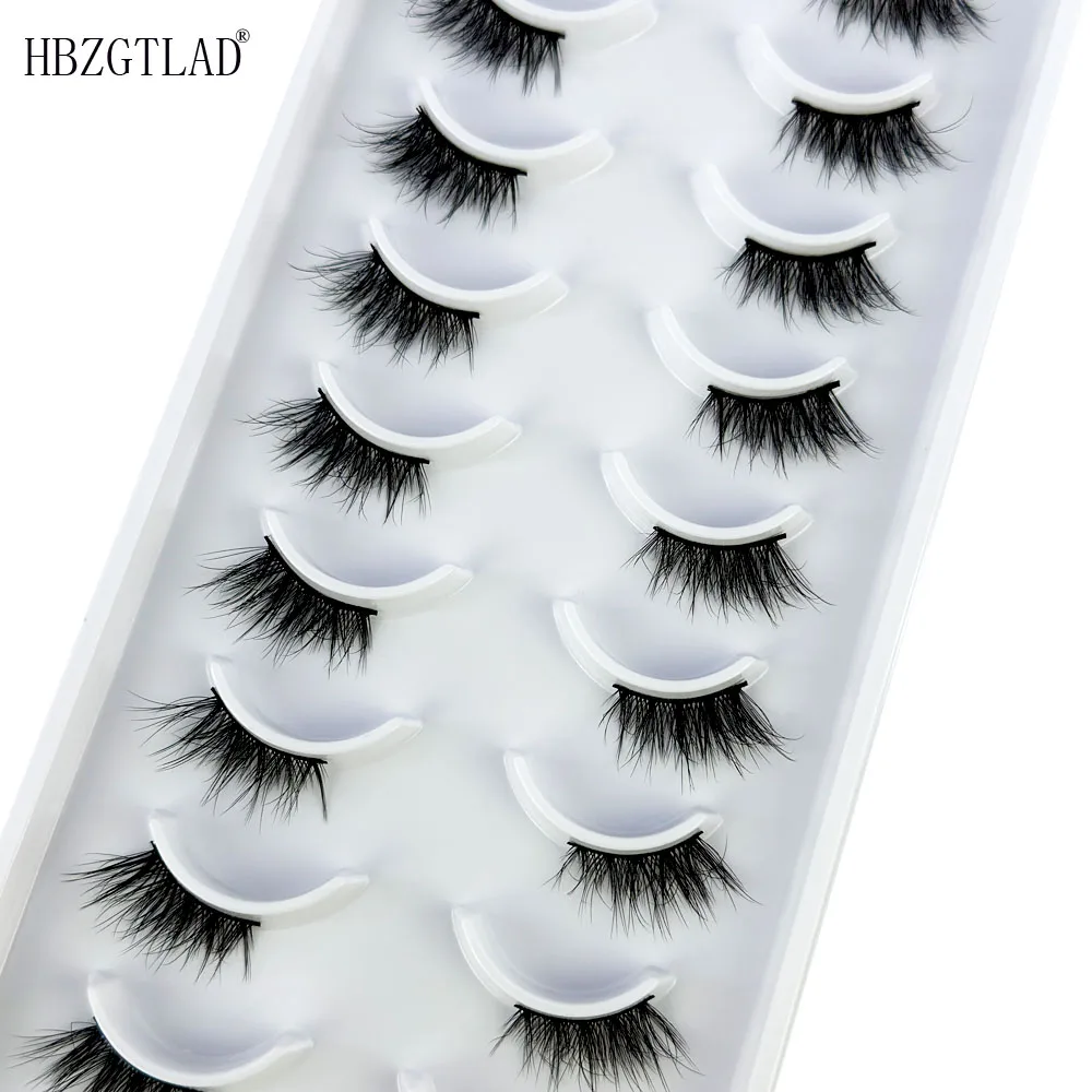 NEW 10Pairs Half Eye Lashes 6D Faux Mink Natural Fluffy Eyelashes Makeup Cils Wholesale Fake Eyelash Extension Hot Style