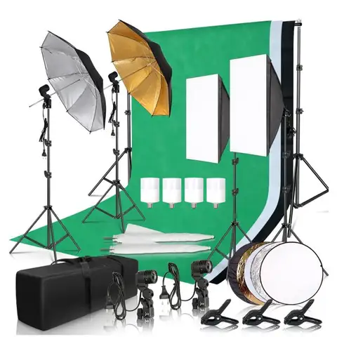 사진 사진 스튜디오 Softbox 조명 키트 2.6x3M 배경 프레임 3pcs 배경 삼각대 스탠드 반사판 4 우산 Best5