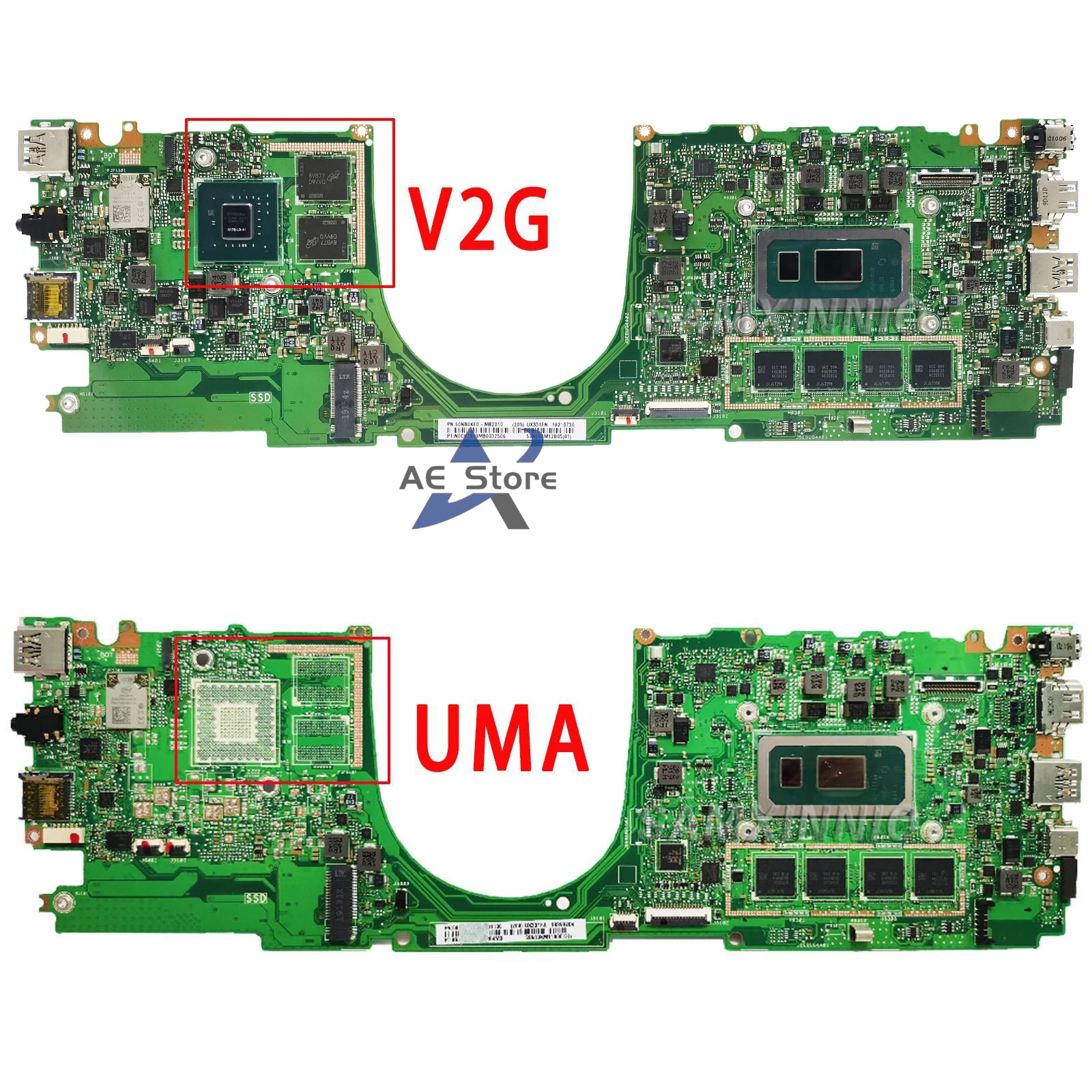 Placa base UX331FA BX331FAL UX331FAL UX331FN UX331F para ordenador portátil I5 I7 8th Gen V2G/UMA 8GB/16GB RAM