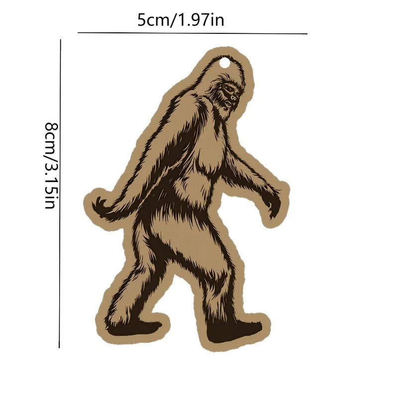 Car Air Freshener Bigfoot Silhouette Hanging Scent Card for Car Interior Decor Rearview Mirror Ornament Gift