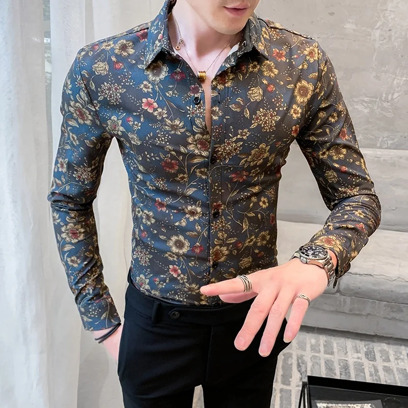 

Small Size Long Sve Floral irt Men's Faionable Slim Fit Youth ular 60 ort Stature S XS Code irt for Teens