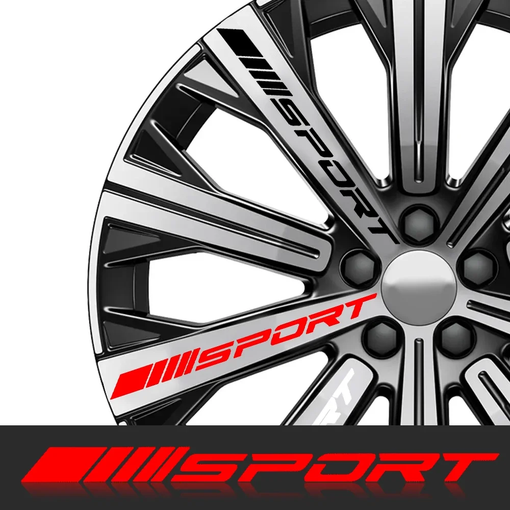 Sport Racing Line Decal 4Pcs Car Wheel Edge Stripe Sticker Motorsport Style DIY Exterior Decoration