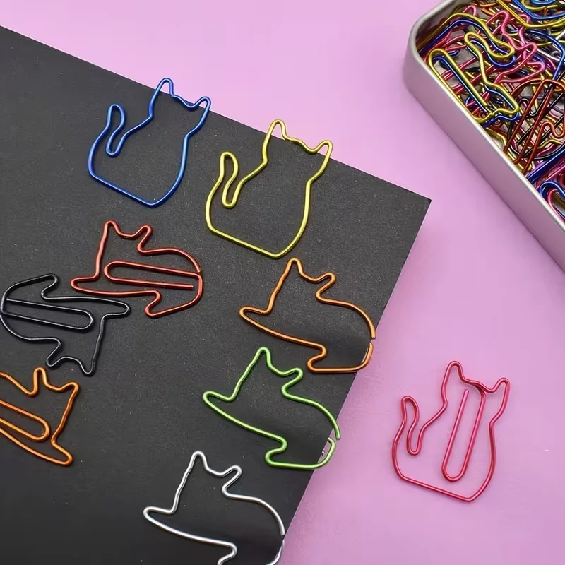 30 bezaubernde Katzen-Büroklammern, Katzen-Lesezeichen-Clips, Geschenke, die für Katzenliebhaber geeignet sind