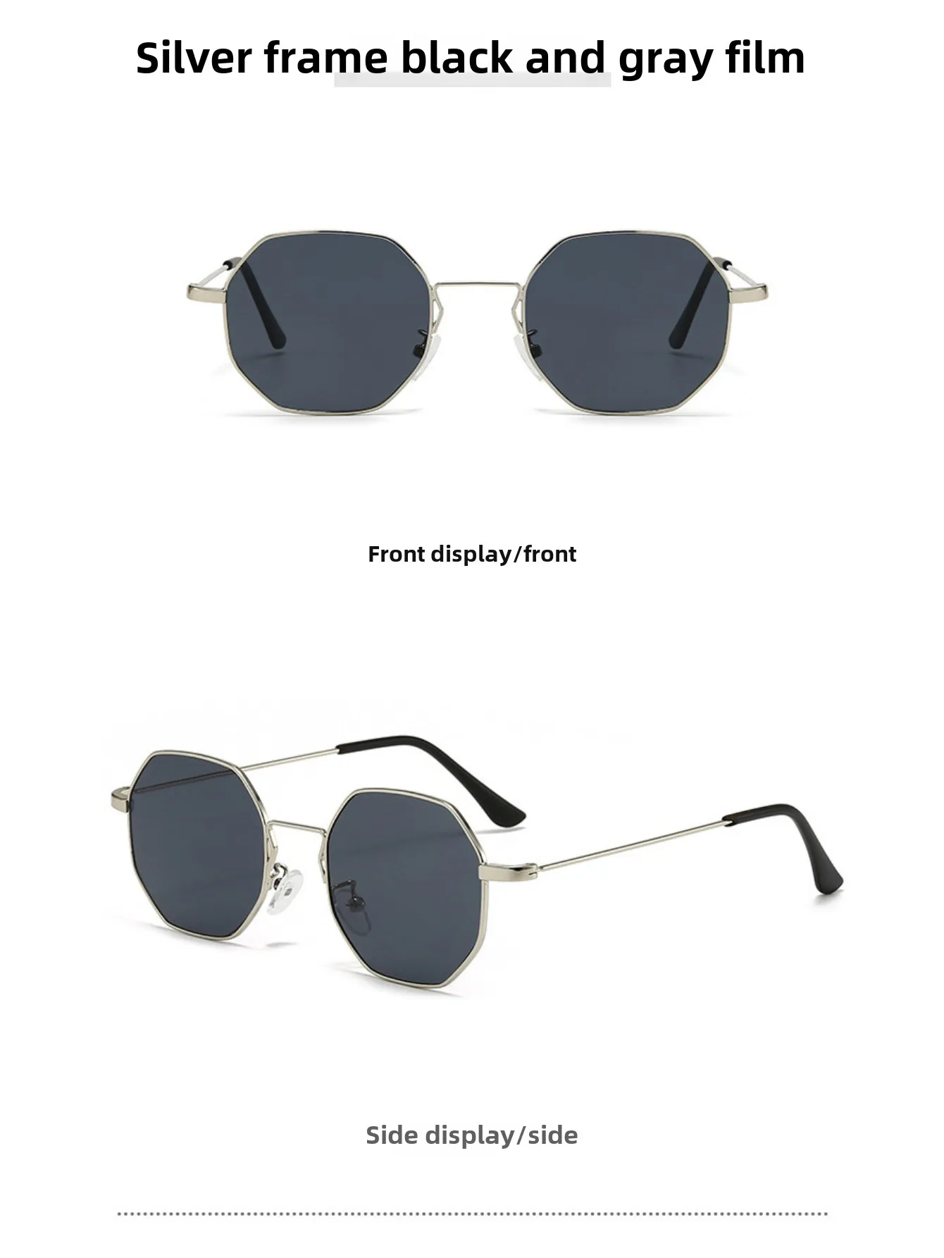 1 Stück Herren-Brille mit klassischem geometrischem Metallrahmen, silberfarben, modische Brille für Outdoor-Radfahren, Angeln, tägliches Zubehör – Detail 7