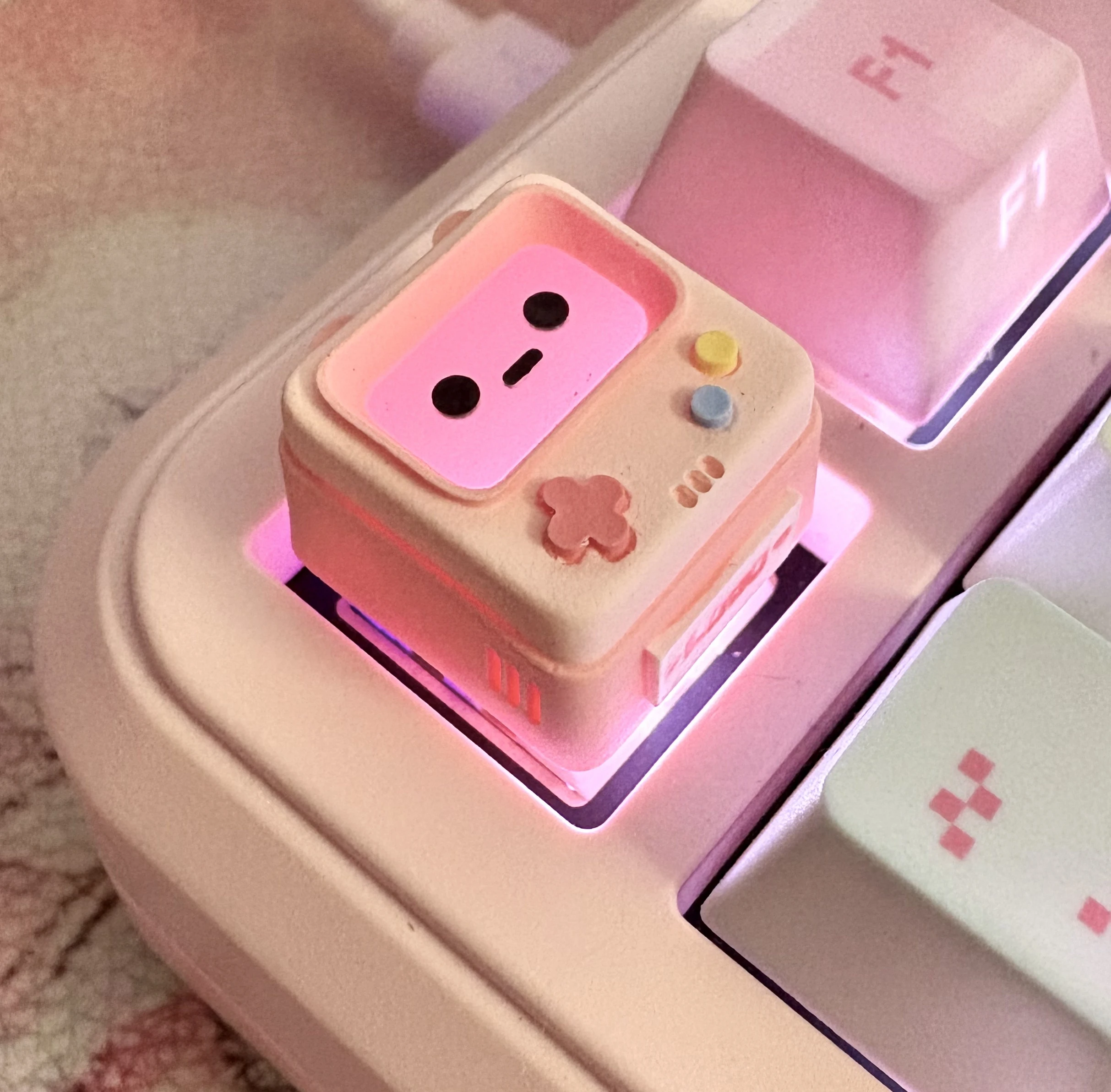 Consola de juegos Retro Original, teclas translúcidas, accesorio de teclado mecánico Arcade, teclas de repuesto Kawaii ESC, resina única
