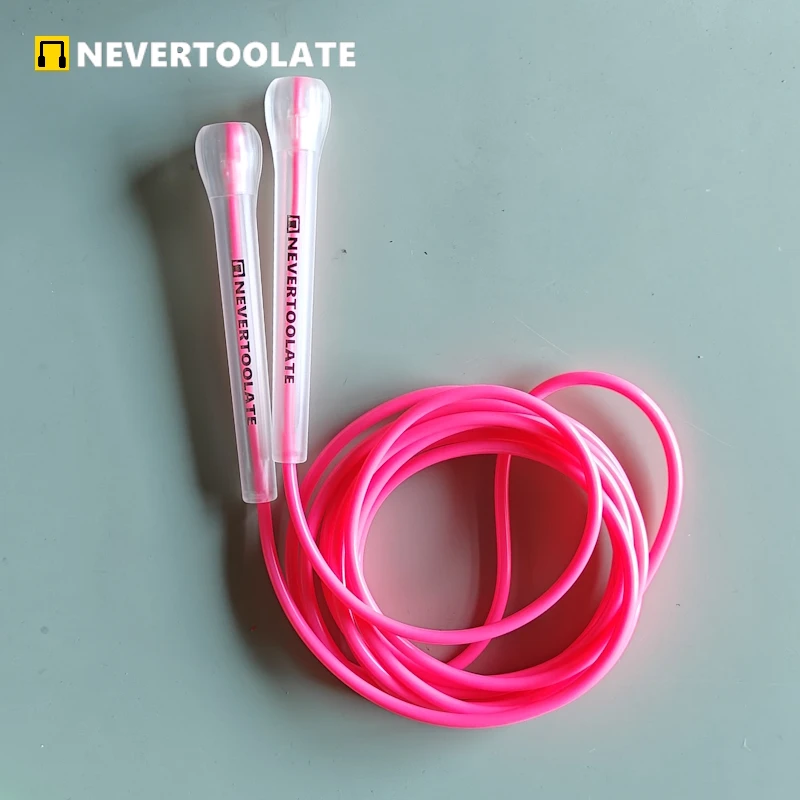 NEVERTOOLATE 10.5ft 3.2 meters strong abs 14cm handle 5mm solid pvc 85A jump skip rope boxing fitness crossfit no logo HIIT