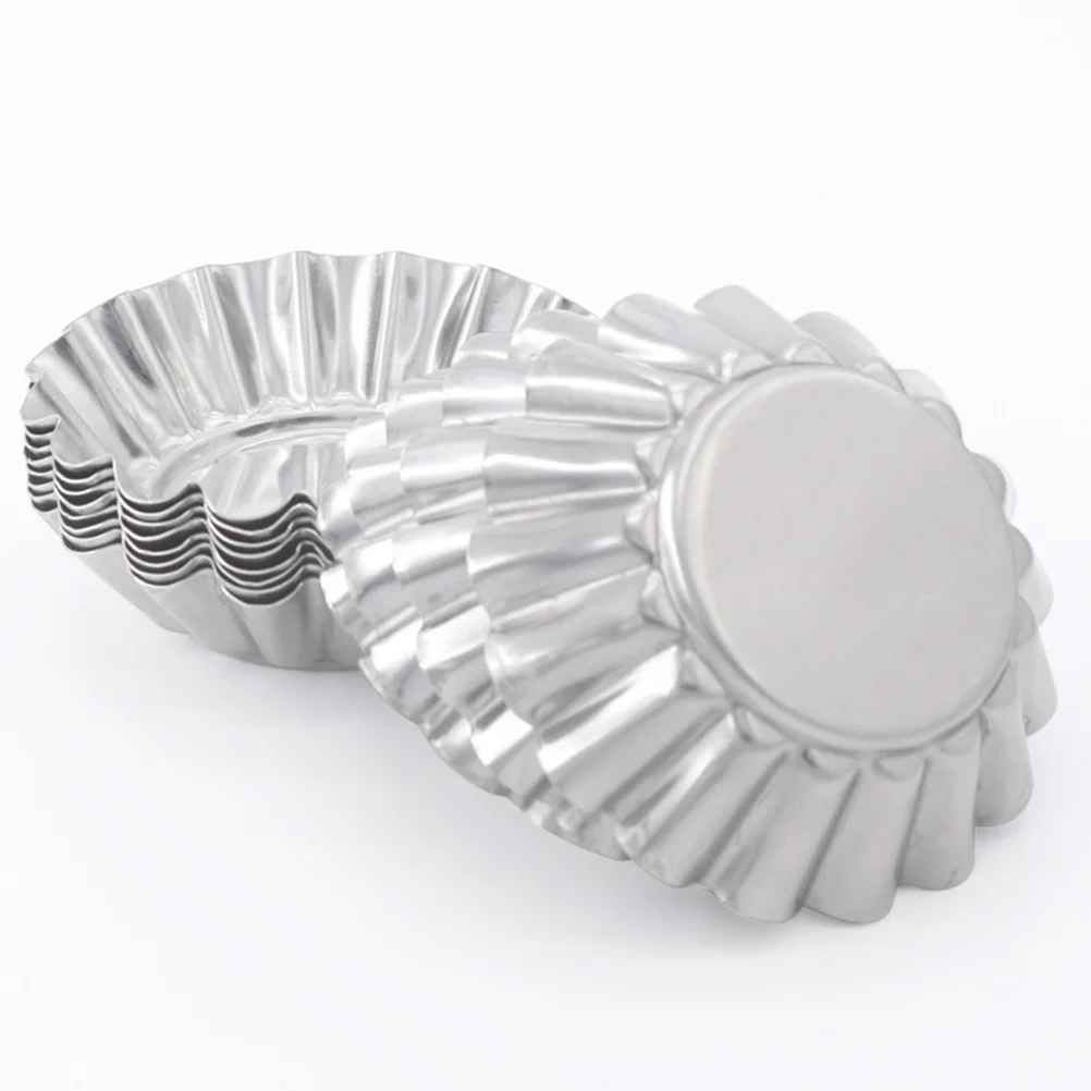 

10pcs Egg Tart Mold Metal Baking Cups Nonstick Tinplate Muffin Cupcake Cake Tool 7X2Cm For Cheesecake Pudding Quiche Dessert Pan