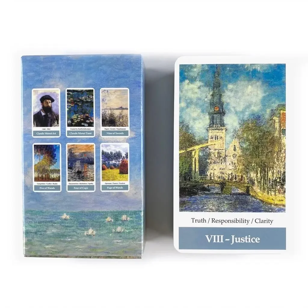 10,3*6cm Claude Monet Impressionismart Tarot-Deck Freizeit-Partyspiel Wahrsagerei-Orakelkarten