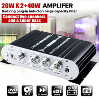 ST-838 2.1 Channel Power Amplifier HiFi Stereo Bass Sound Amp RMS 20Wx2+40W Class D Mini Media Player MP3 Car Black Home Amplify