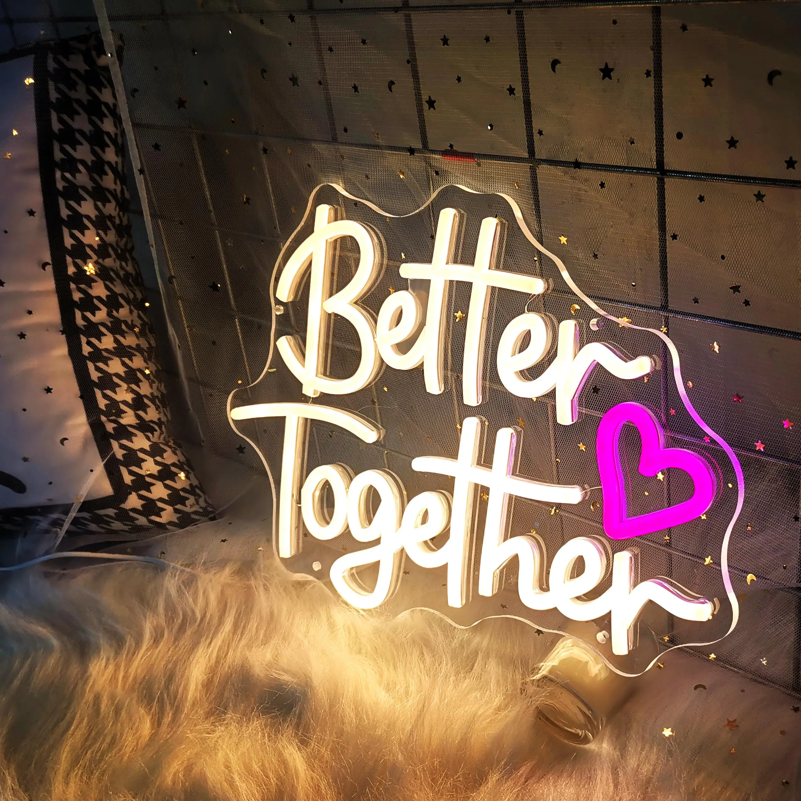 Better Together Neon Led Sign for Bedroom Wedding Decoration Just Married Neon Sign LED Lights Room Decor Mr And Mrs Neon Lights