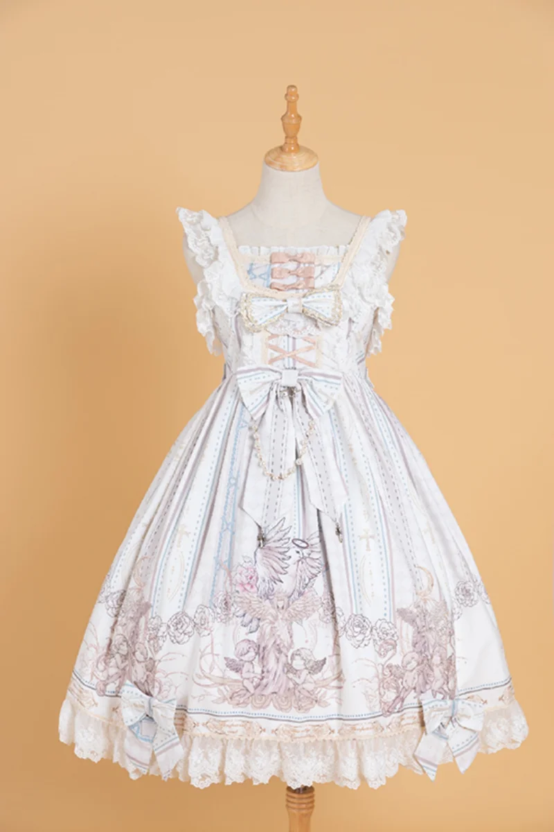 Meet the World Again-Lplita JSK Dress Bow and Ruffles Lolita Dress in Black /White