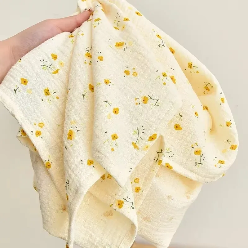 Ins Baby Blanket Muslin Swaddle 2 Layer Cotton Receive Blankets for Newborn Bath Towel Summer Bedding Baby Items Mother Kids