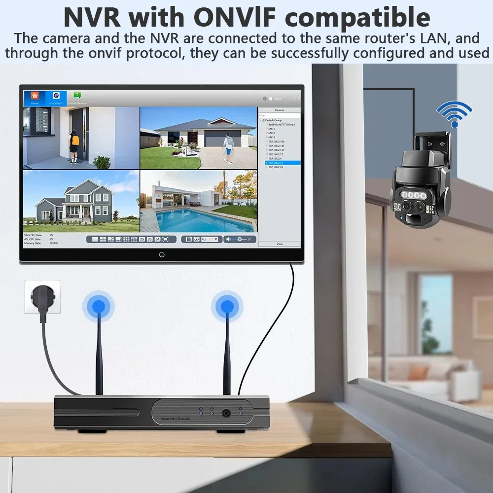 Outdoor AI Intelligent WiFi Binocular, 10x Optics Zoom, 6MP Cor de Alta Definição, Câmera de Monitoramento de Visão Noturna, IP66 Impermeável