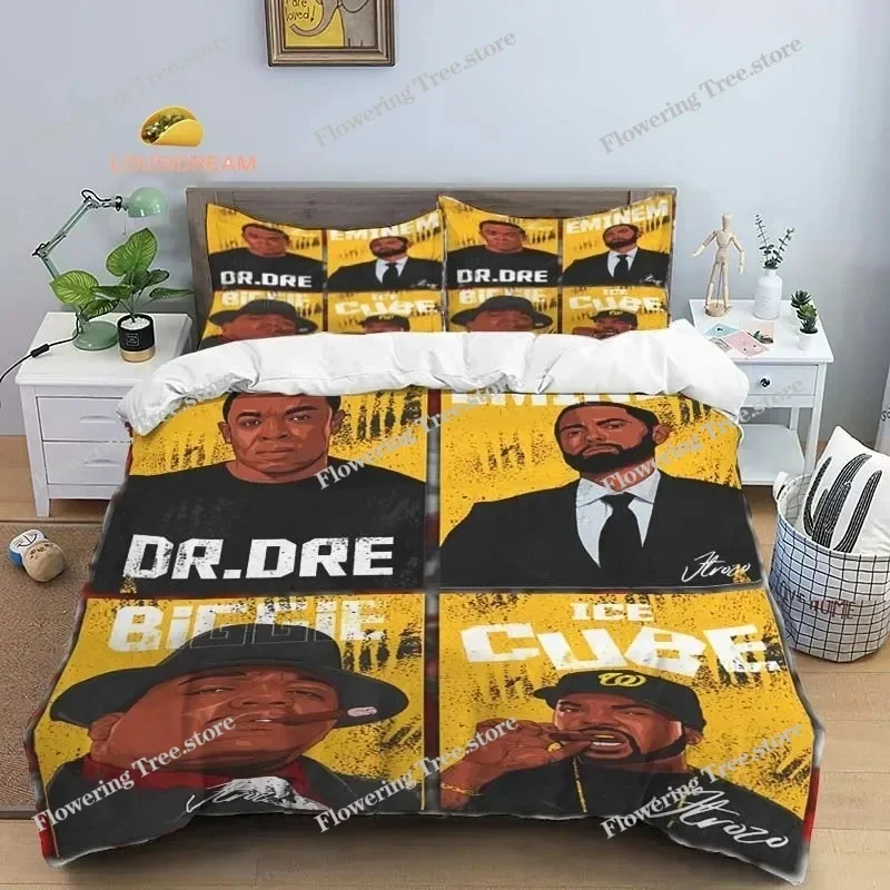 Rapper Hiphop Dr. Dre Sheets Quilt Covers Bedding Dormitory Sheets Bedding Set Soft Warm Bedding Set