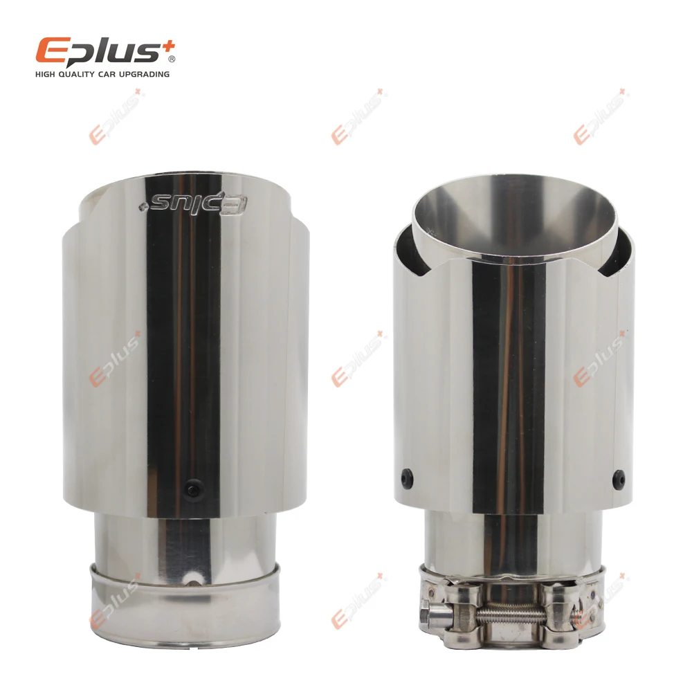 EPLUS 1 to 2pcs Car Silencer Stainless Exhaust System Electric Valve Control Exhaust Pipe Kit Adjustable Valve Angle Carbon Tip