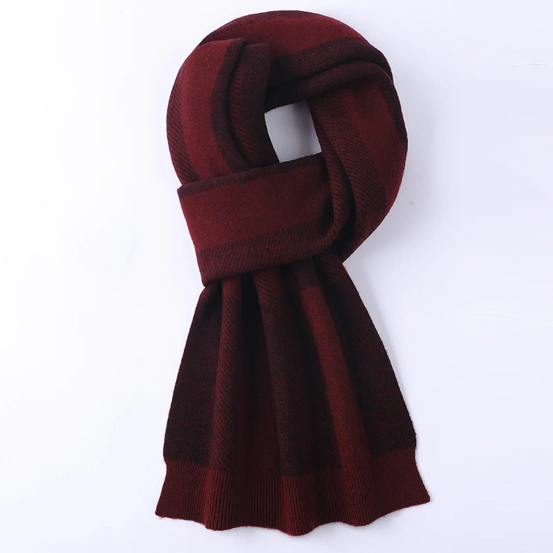 Scarf Men Winter Wool Knit Long Thick Warm Accessory For Autumn Cold Weather Holiday