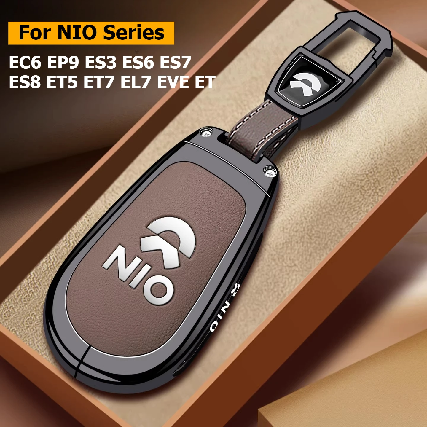 

For NIO EC6 EP9 ES3 ES6 ES7 ES8 ET5 ET7 EL7 EVE ET Car Key Case Remote Cover Key Bag Shell Protector Keychain Ring Holder Fob