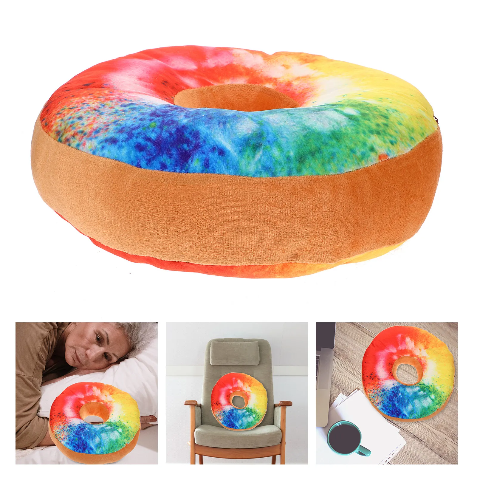 

Chocolate Doughnut Cushion Soft Round Sofa Throw Pillow PP Cotton Comfortable Office Seat Cushion Bed Nap Pillow