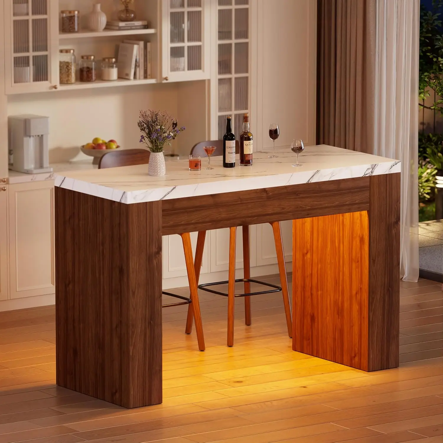 LED Bar Table with Smart RGB Lights,55