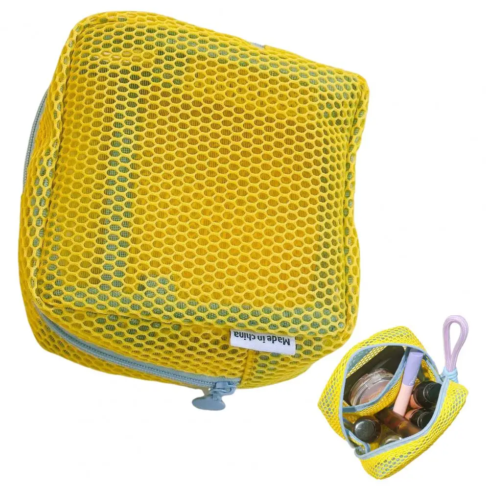 ナイロンメッシュオーガナイザー ジッパーメッシュ収納ポーチ カラフルなメッシュ収納ポーチ ジッパー開閉付きセット 整理用ポータブル