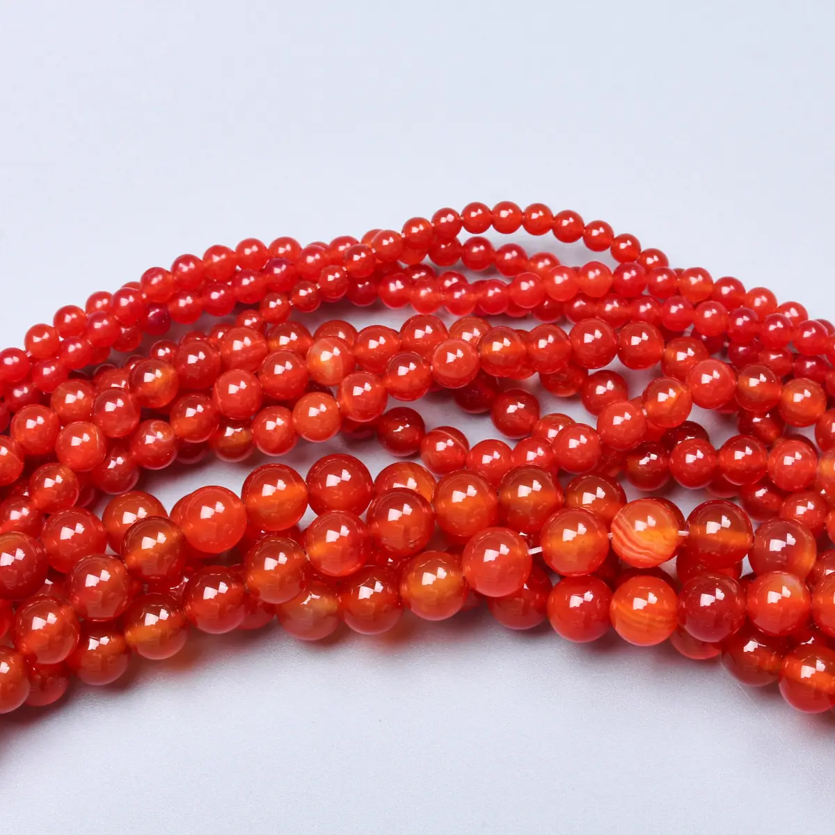 60/50/40Pcs 4/6/8mm Round Natural Stone Red Carnelian Agate Loose Beads DIY For Jewelry Making Bracelets