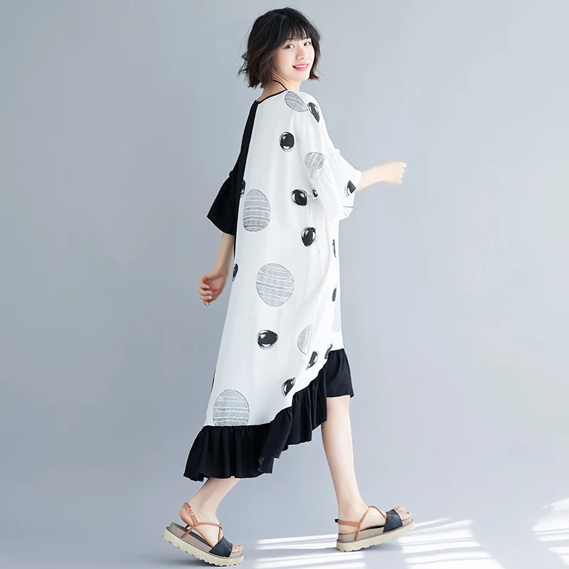 Tannt Frauen Kleid Patchwork Asymmetrie Lange Kleider Für Frauen 2025, Neue Sommer Mode Farbe Passenden Unregelmäßigen Casual Kleider