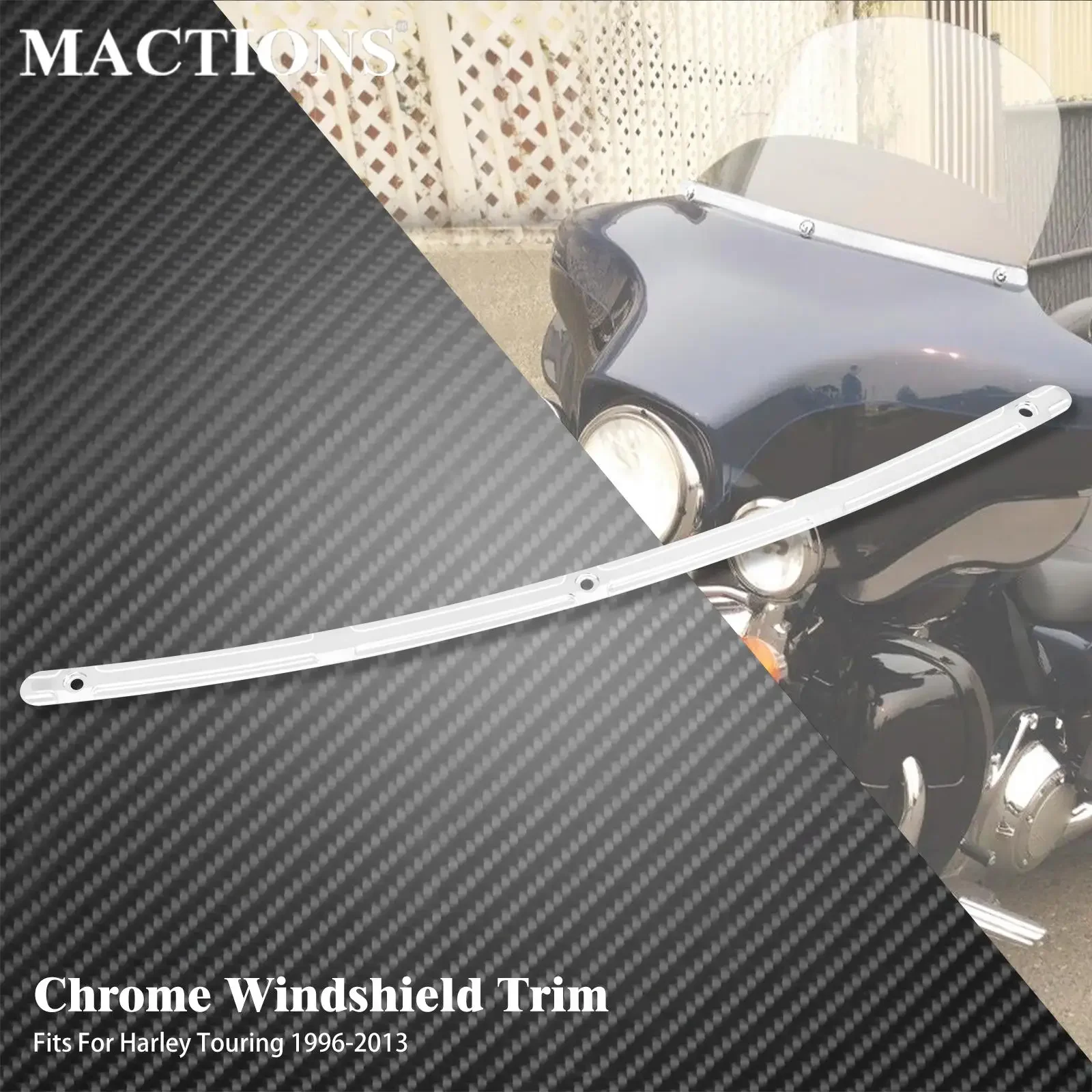 

Motorcycle Chrome Windshield Windscreen Trim CNC For Harley Touring Electra Glide Street Glide FLHT FLHX FLHTC CVO 1996-2013