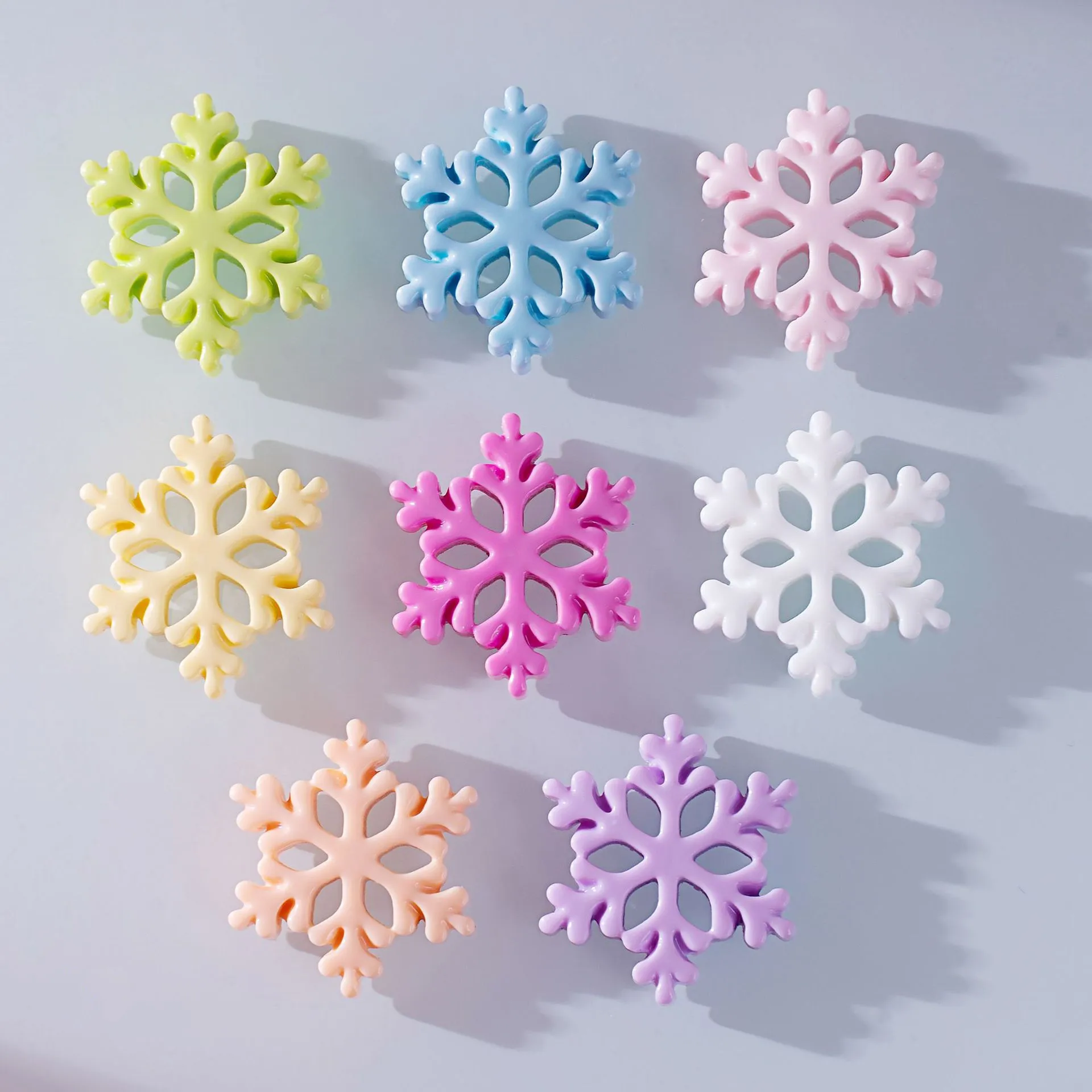 

200pcs Kawaii Resin Cabochon Crafts Flatback Diy Center Snowflake Resin Christmas Decoration Accessorie