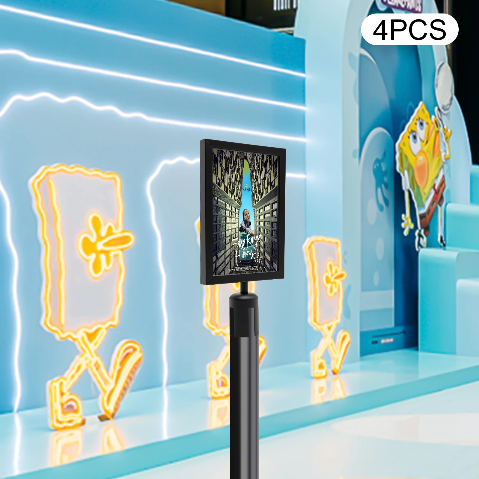 4 قطع حامل لافتات على شكل حرف A، حامل ملصق مزدوج الجوانب، شاشة قائمة أكريليك مقاس 8.6 × 12.6 بوصة، لافتة إعلانية محمولة