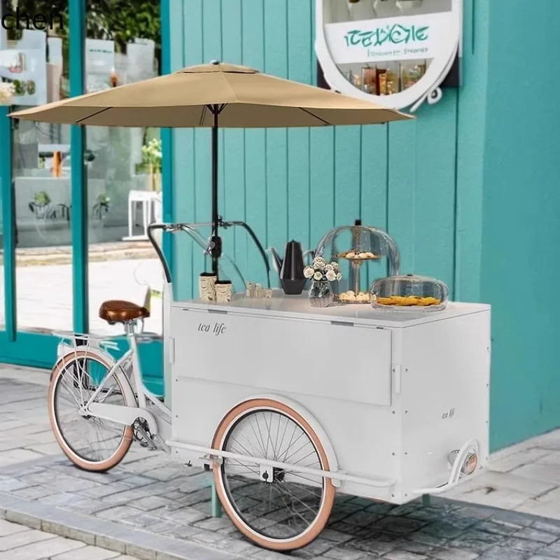 CP Internet celebrity mobile coffee cart multi-functional inverted ride stall outdoor milk tea ice cream tricycle