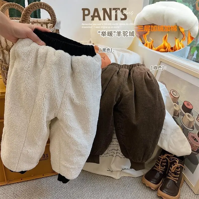 Harem Pants Winter Warm for Kids Sport Pants Children Loose Trousers Hildren Pants Corduroy Kids Clothes Girls Toddlers Thick