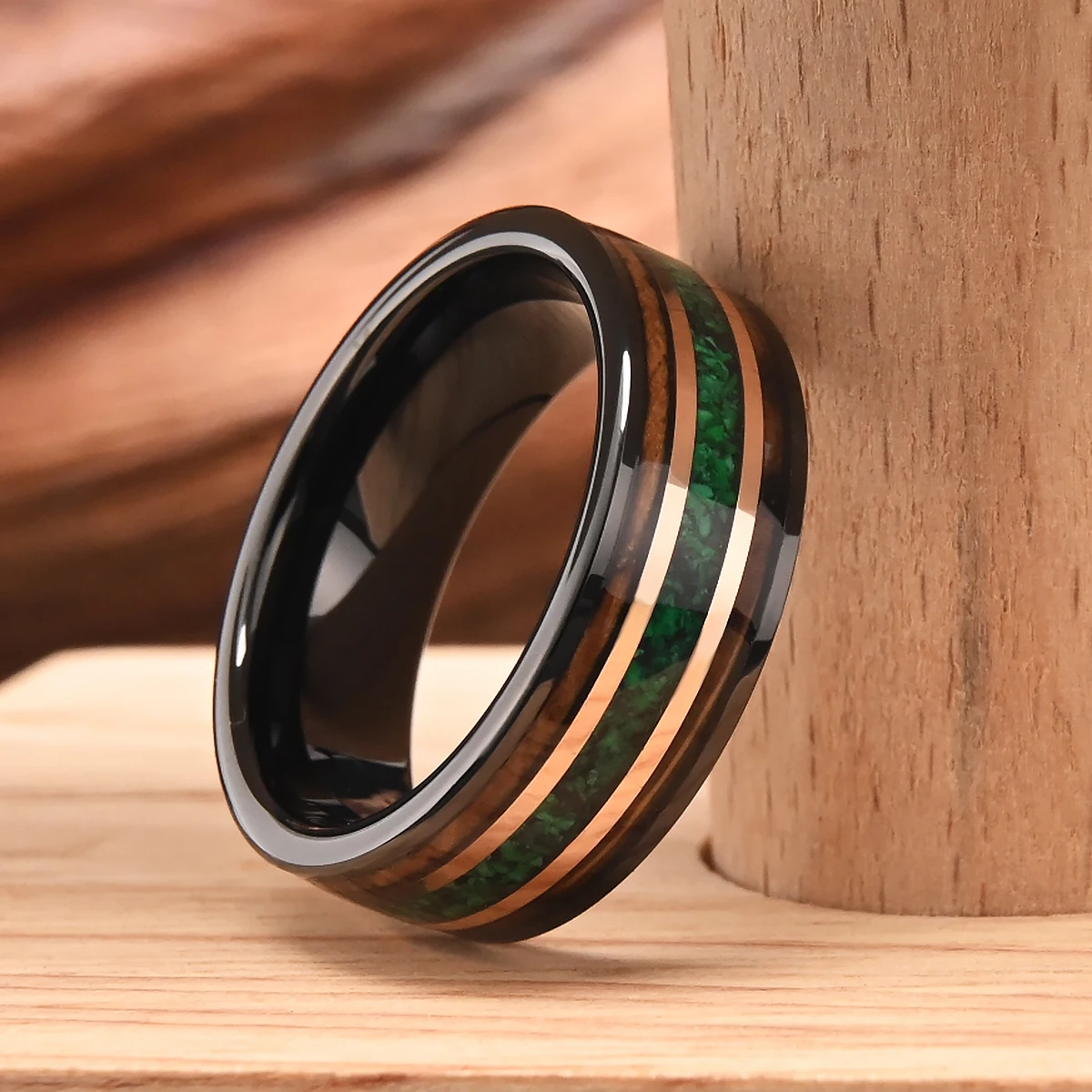 Designer-Wolframring, Herrenringe, Vintage-Schmuck, Hochzeitsringe, Herrenaccessoires, Verlobungsring, Geschenke für Paare – Detail 6