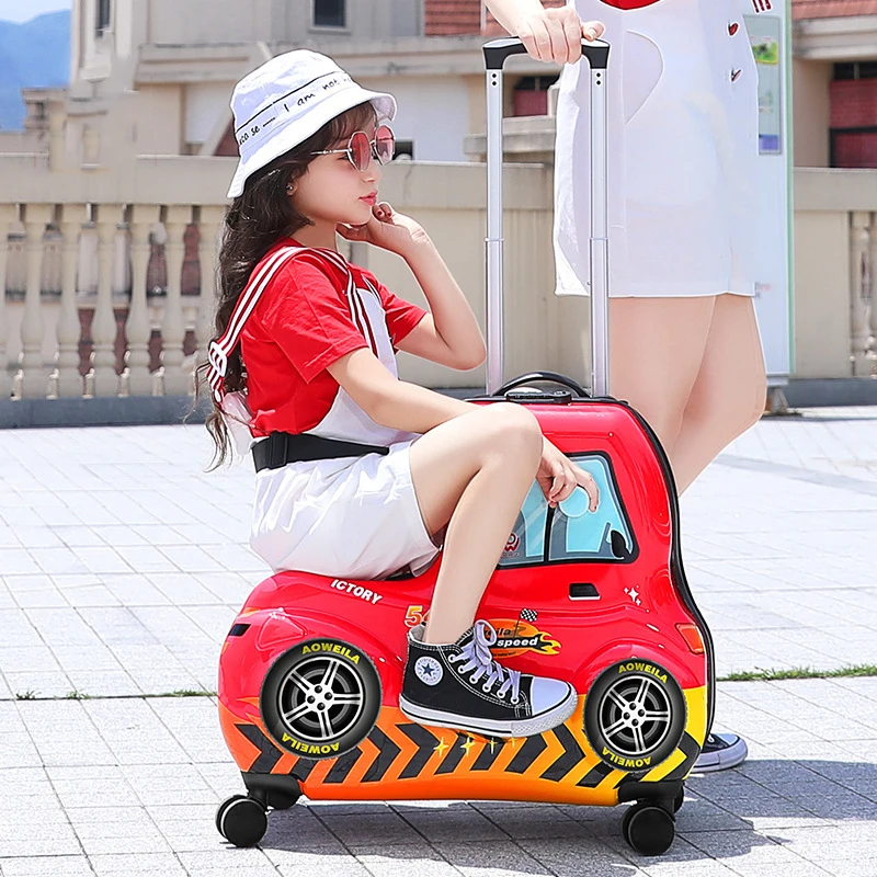 Maleta de viaje con ruedas para niños, maleta con contraseña de embarque, equipaje rodante