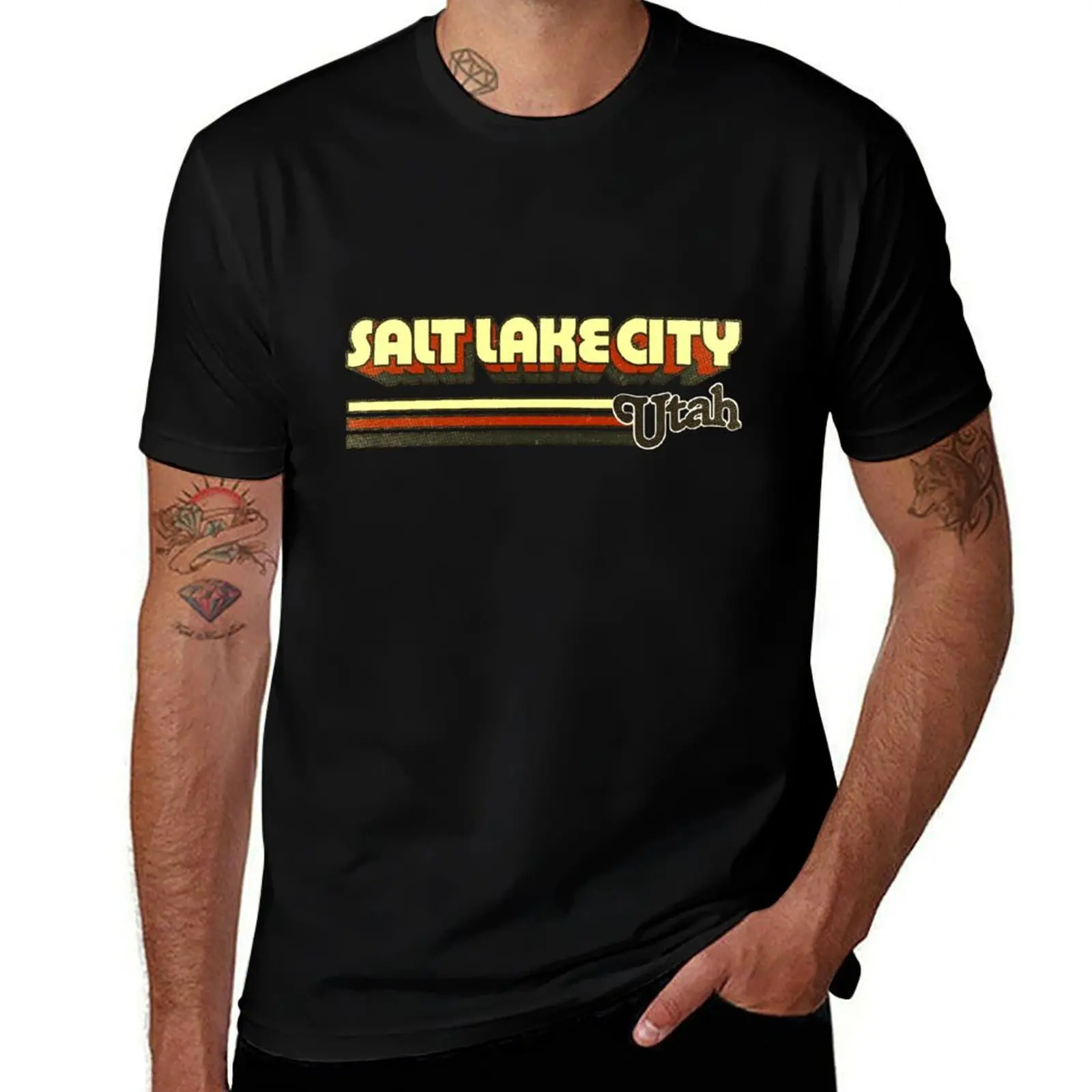 

Salt Lake City, UT City Stripes T-Shirt Clothing summer tops summer shirt anime shirt mens funny t shirts