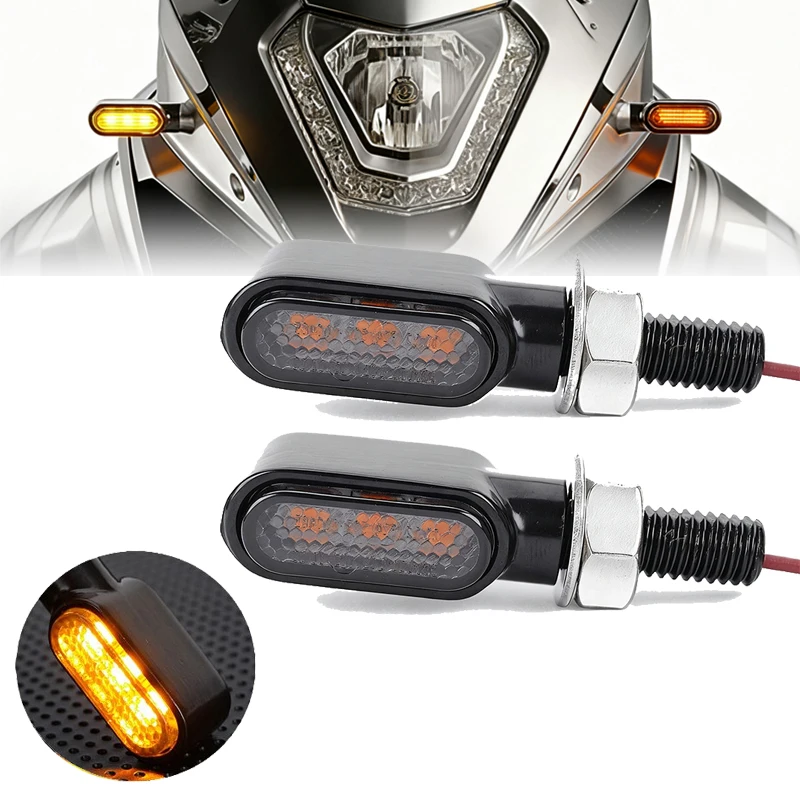 

8mm Mini LED Motorcycle Turn Signal Light 12V Turn Signals Indicator Blinker Light 3LED For Honda For Yamaha For Cafe Racer